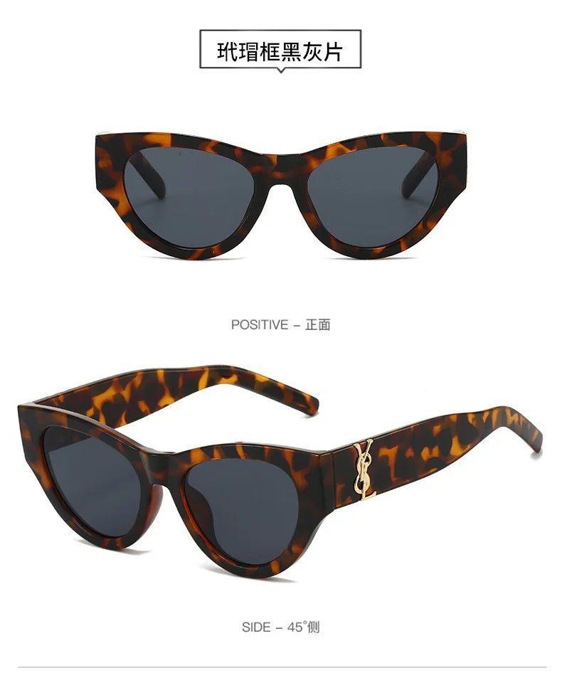 Vbpbsql Fashion Retro Cat Eyes, Women's Style of Sunglasses, High-end Sense, Square and Round Face Frame,  UV-proof Sunglasses