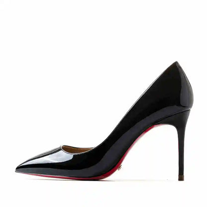 Women's heels 2025 trend Leather Luxury Pumps Red Bottom Woman 12cm