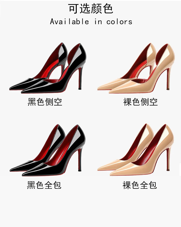 Women's heels 2025 New Luxury Brand Pumps Red Bottom Pointed Toe Rhinestone High Heels Elegant Stiletto Party Prom Ladies Shoes