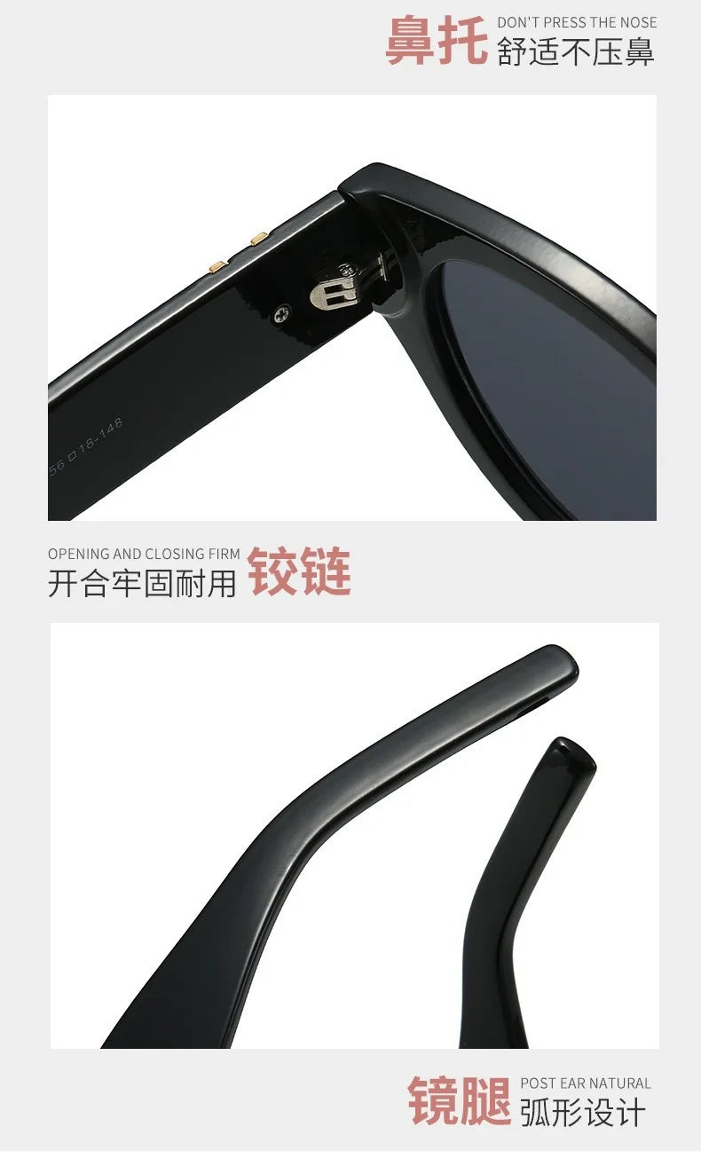 Vbpbsql Fashion Retro Cat Eyes, Women's Style of Sunglasses, High-end Sense, Square and Round Face Frame,  UV-proof Sunglasses