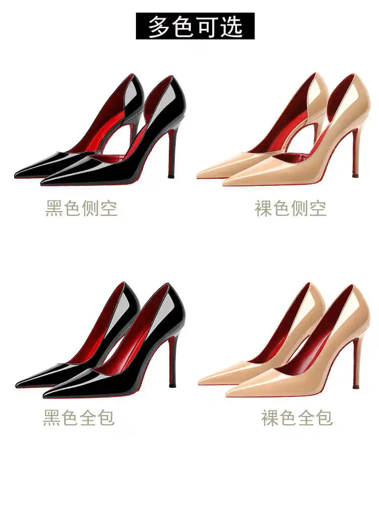 Women's heels 2025 New Luxury Brand Pumps Red Bottom Pointed Toe Rhinestone High Heels Elegant Stiletto Party Prom Ladies Shoes
