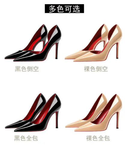 Women's heels 2025 New Luxury Brand Pumps Red Bottom Pointed Toe Rhinestone High Heels Elegant Stiletto Party Prom Ladies Shoes