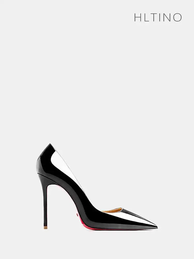 Women's heels 2025 trend Leather Luxury Pumps Red Bottom Woman 12cm