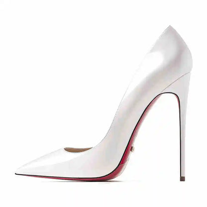 Women's heels 2025 trend Leather Luxury Pumps Red Bottom Woman 12cm