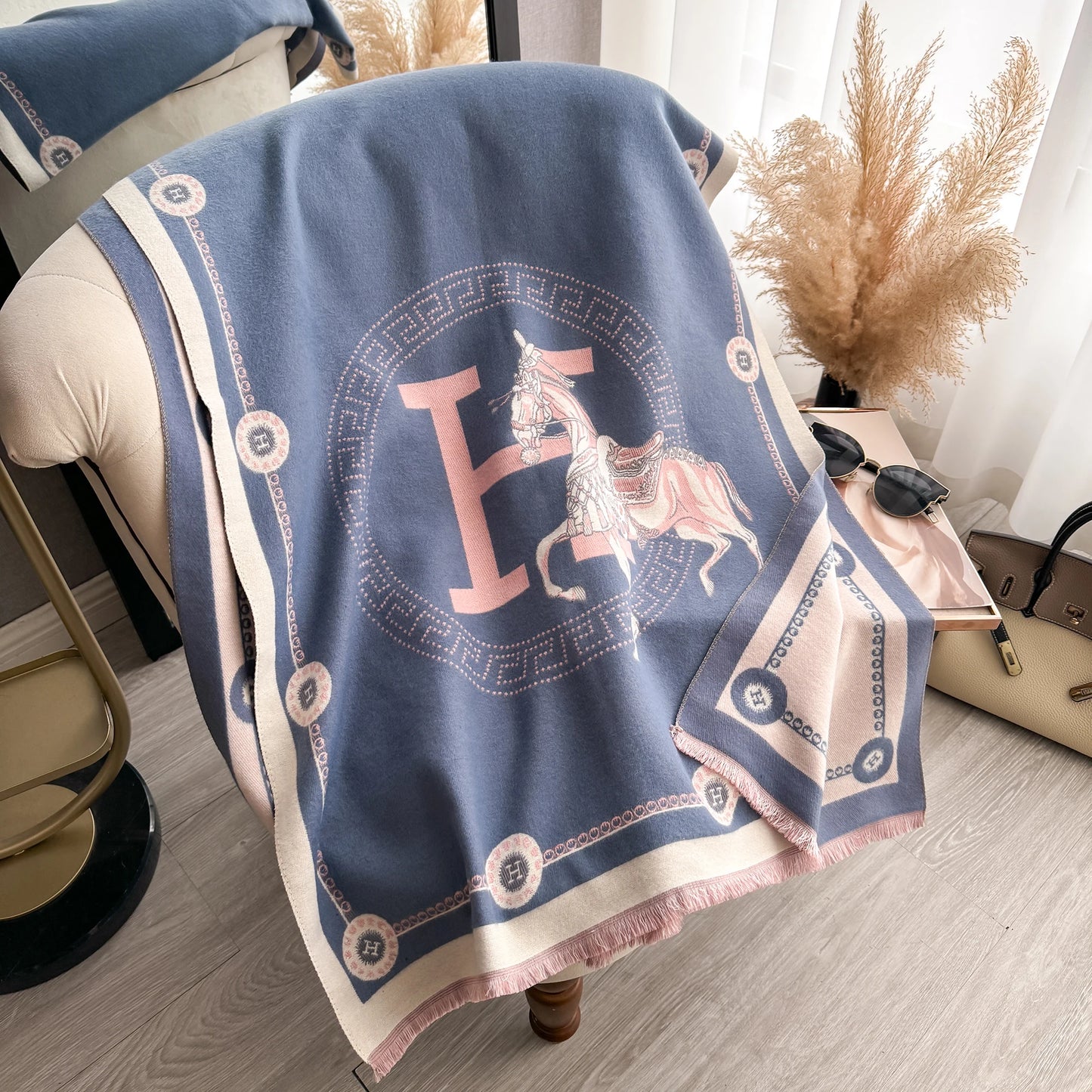 Luxury Winter Cashmere Scarf Women 2025 Design Warm Pashmina Blanket Poncho Scarves Female Carriage Shawl Thick Foulard Bufanda
