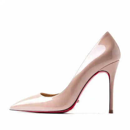 Women's heels 2025 trend Leather Luxury Pumps Red Bottom Woman 12cm