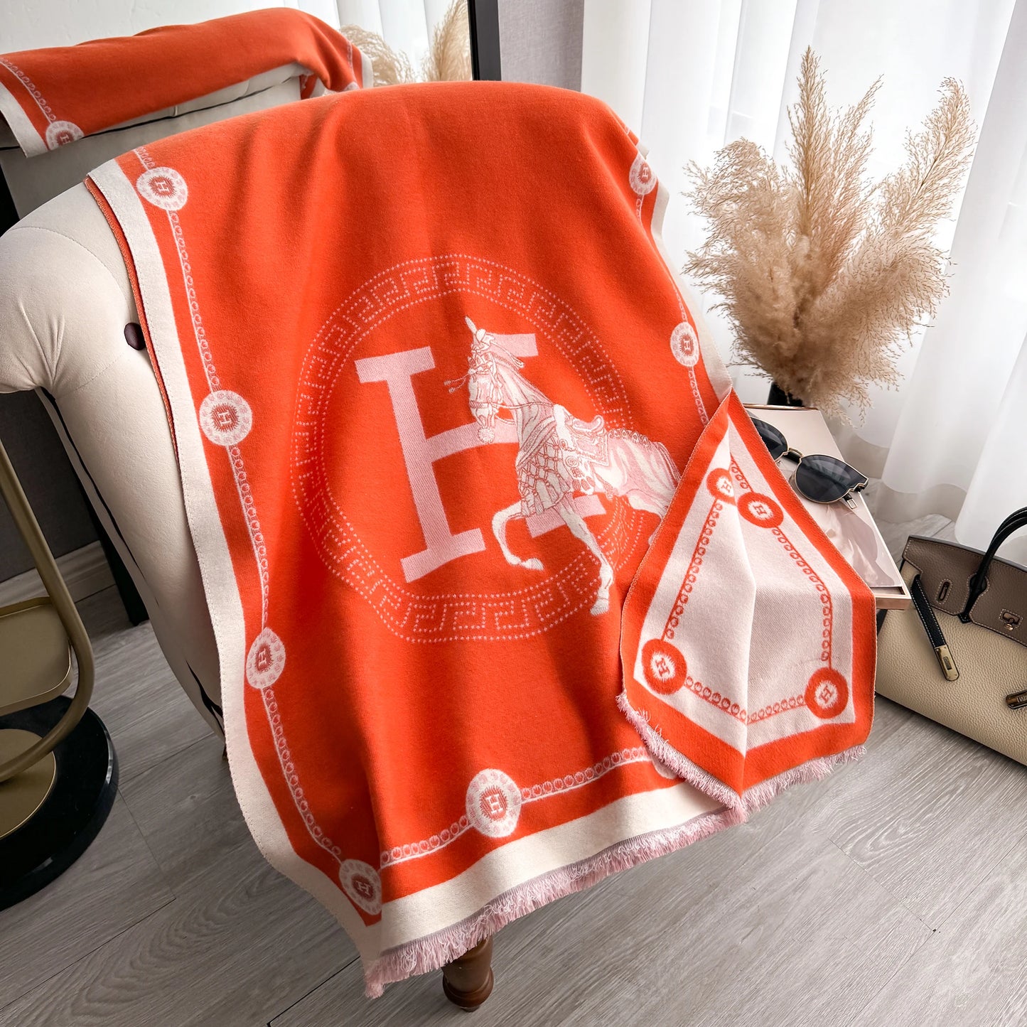 Luxury Winter Cashmere Scarf Women 2025 Design Warm Pashmina Blanket Poncho Scarves Female Carriage Shawl Thick Foulard Bufanda