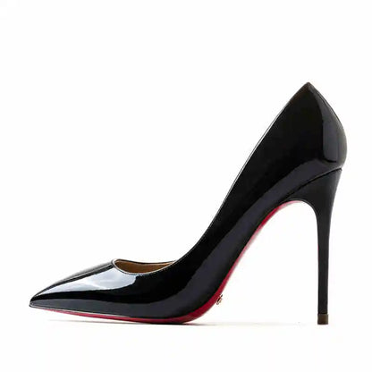 Women's heels 2025 trend Leather Luxury Pumps Red Bottom Woman 12cm
