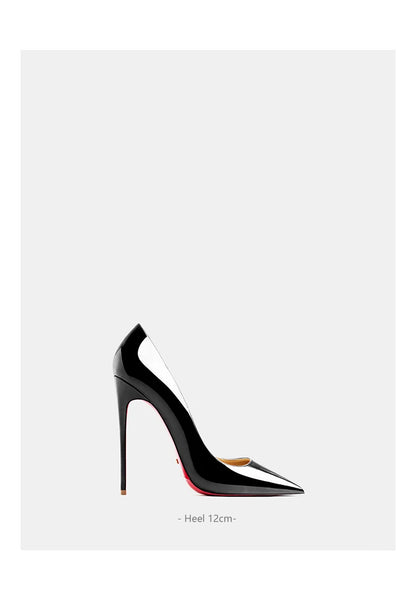Women's heels 2025 trend Leather Luxury Pumps Red Bottom Woman 12cm