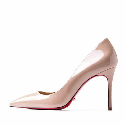 Women's heels 2025 trend Leather Luxury Pumps Red Bottom Woman 12cm