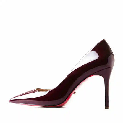 Women's heels 2025 trend Leather Luxury Pumps Red Bottom Woman 12cm